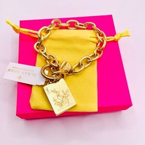 Susan Shaw Gold-Tone Charm Link Bracelet